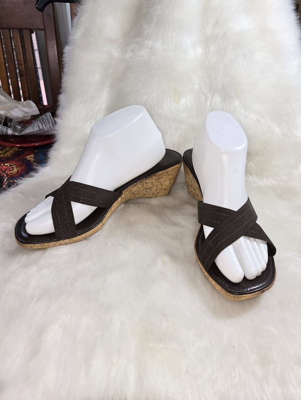 Italian Shoemakers Womens Wedge Slide Sandals